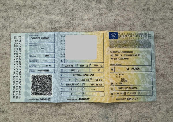 Volvo S60 cena 164000 przebieg: 62163, rok produkcji 2019 z Warszawa małe 596